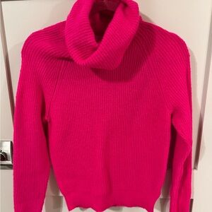 bp Hot Pink Ribbed Cowl Neck Sweater
